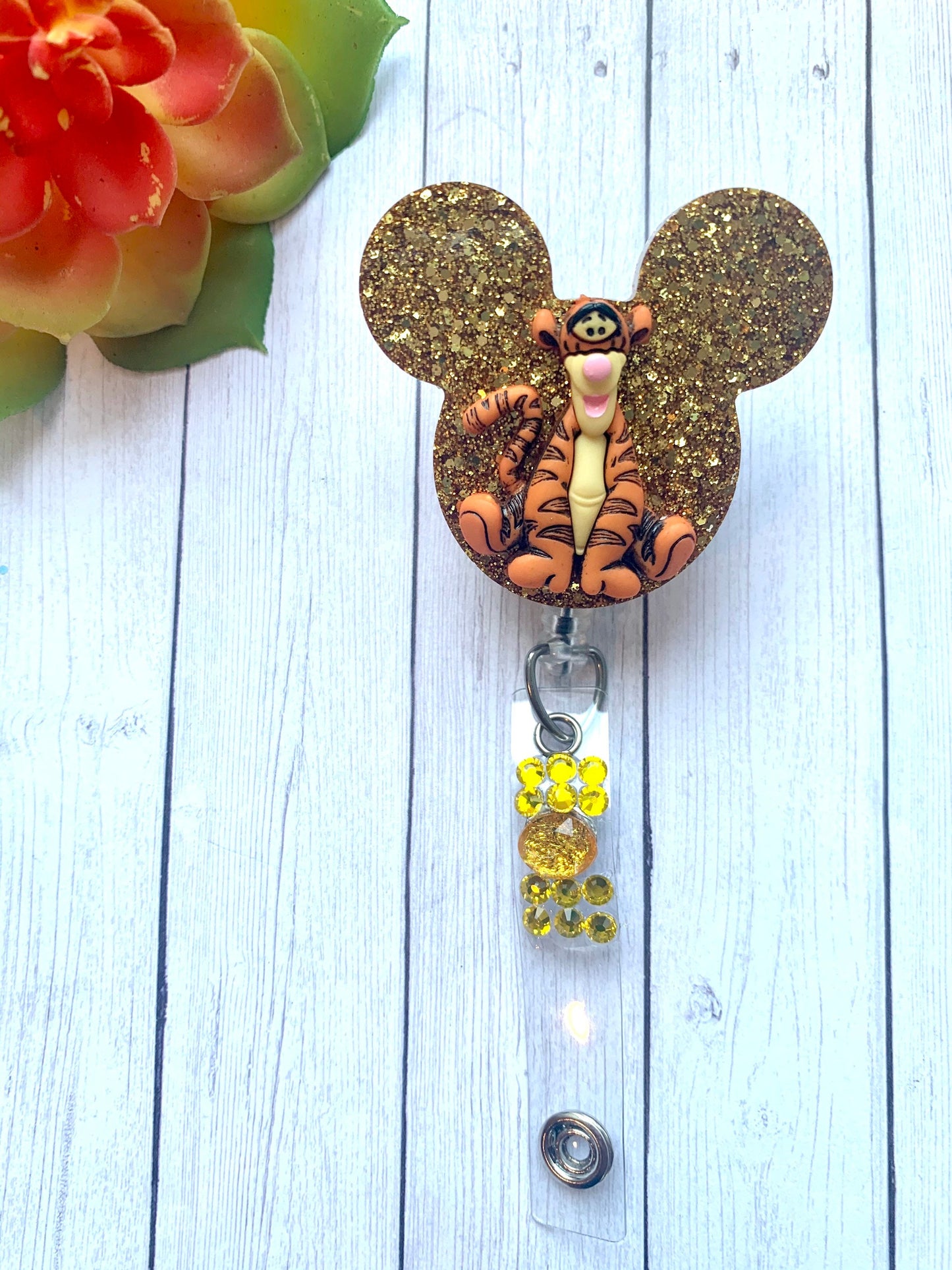 Tiger Badge Reel| Winnie the Pooh | Tiger| Bling Badge