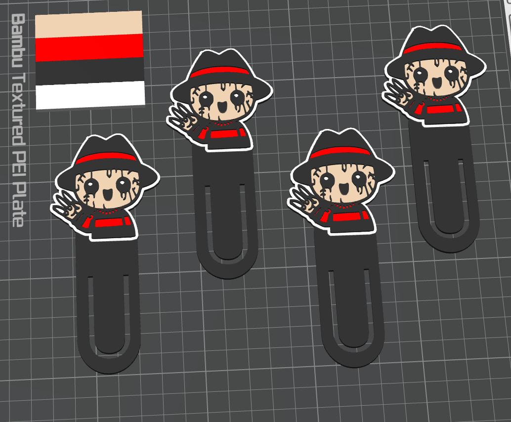 Freddy Krueger Paper Clip STL: 3D Printable Horror Bookmark (Digital File)