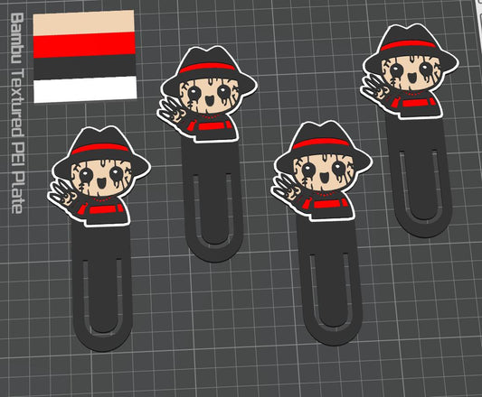 Freddy Krueger Paper Clip STL: 3D Printable Horror Bookmark (Digital File)