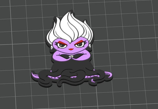 Sea Witch Badge Reel STL File: 3D Print Ocean Villain Topper (Digital Download)