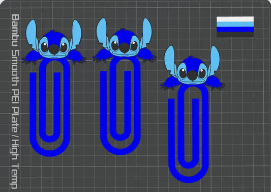 Stitch Paperclip STL File: 3D Printable Alien Bookmark (Digital Download)