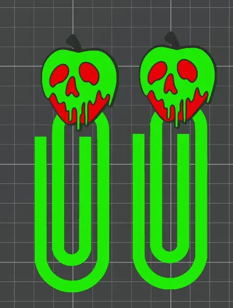 Poison Apple Skull Bookmark STL File – 3D Printable Snow White Inspired Digital Download