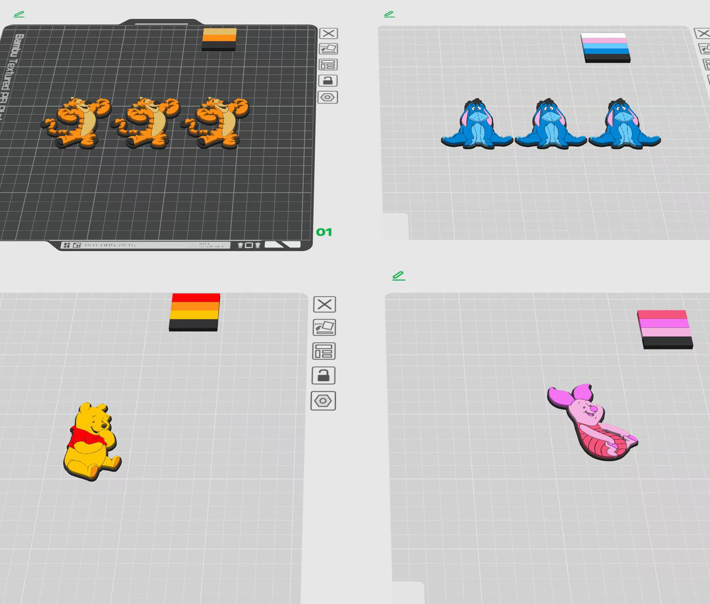 Pooh & Friends STL Bundle | 3D Print Files for Badge Reels | Digital Download